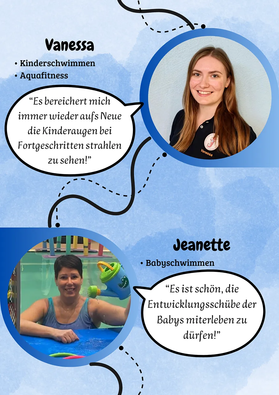 Vanessa und Janette, Kinderschwimmen
